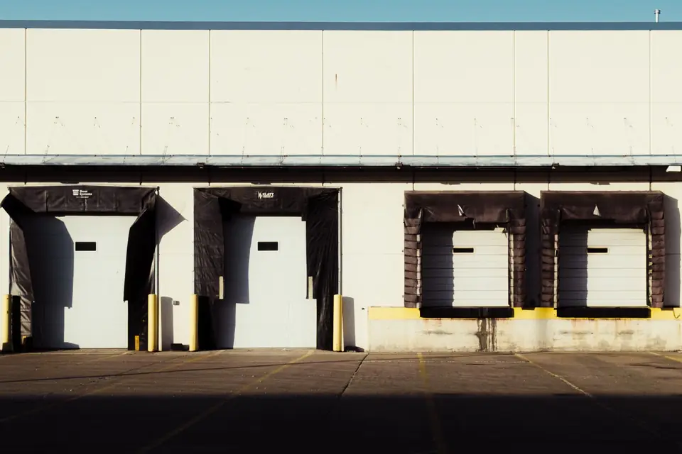Commercial loading docks at a distribution warehouse